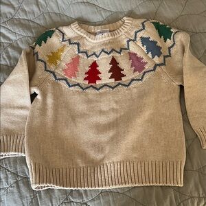 Hanna Anderson Toddler Sweater with Festive Tree Pattern (3T)